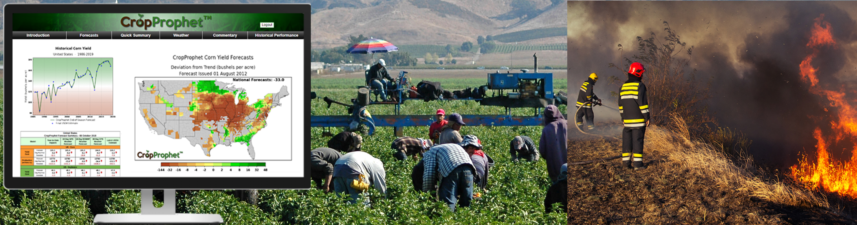 Crop Forecasting, Harvesting, and Wildfires